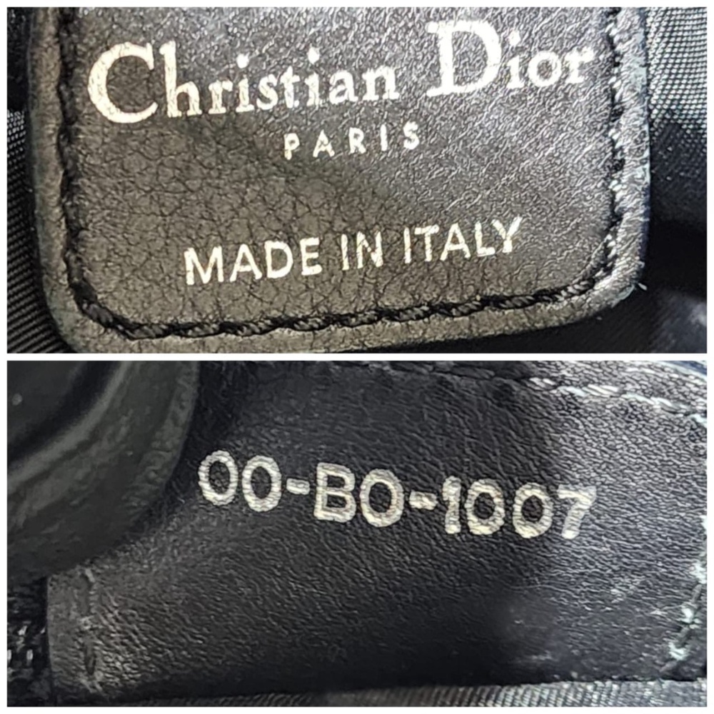 Authentic CHRISTIAN DIOR Trotter Canvas Bow Small Tote Bag Black - Picture 5 of 12